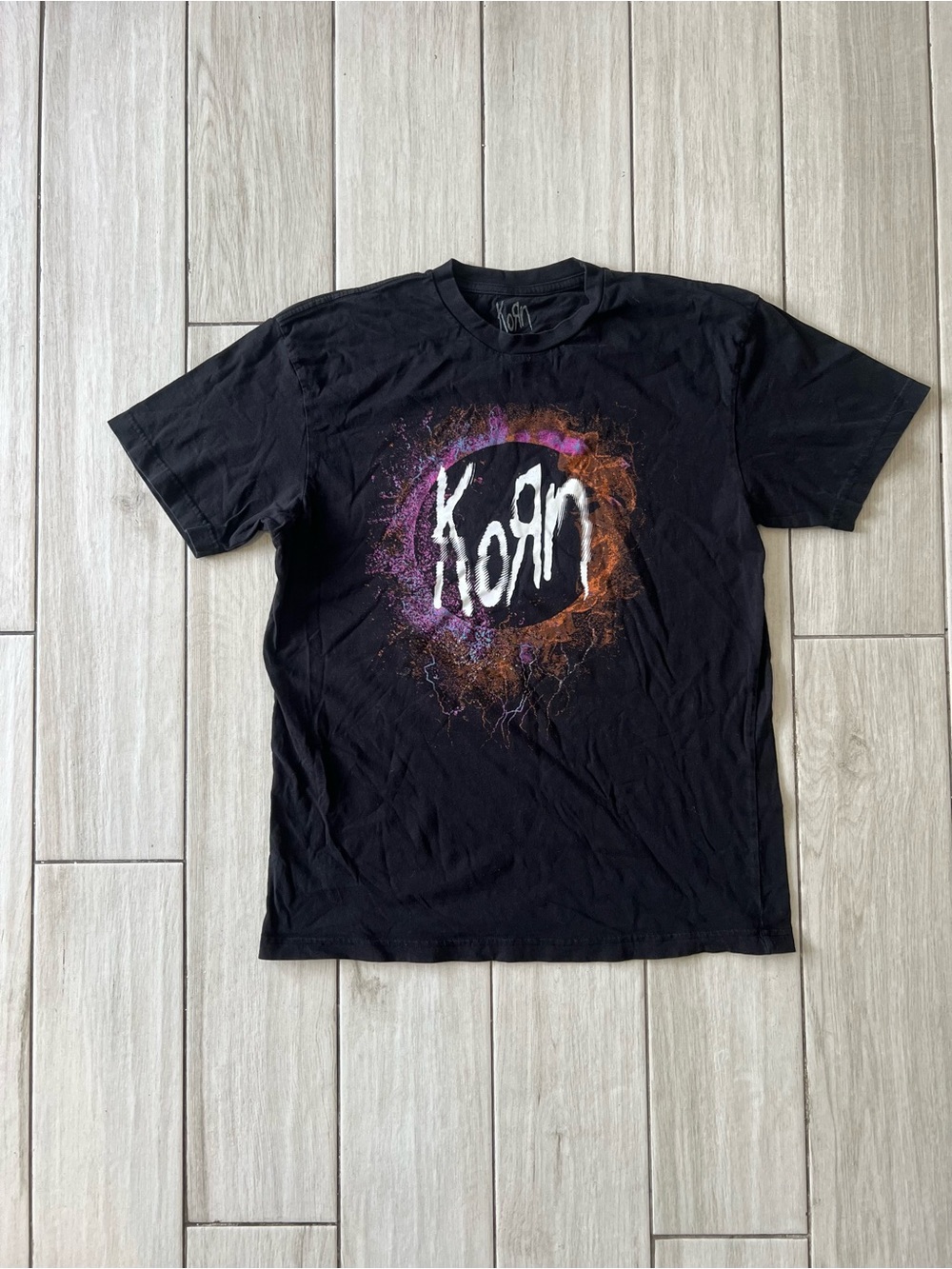 KoRn 2021 Summer Tour T-Shirt Black Staind Fire Gods Metal Rock Concert Tee L